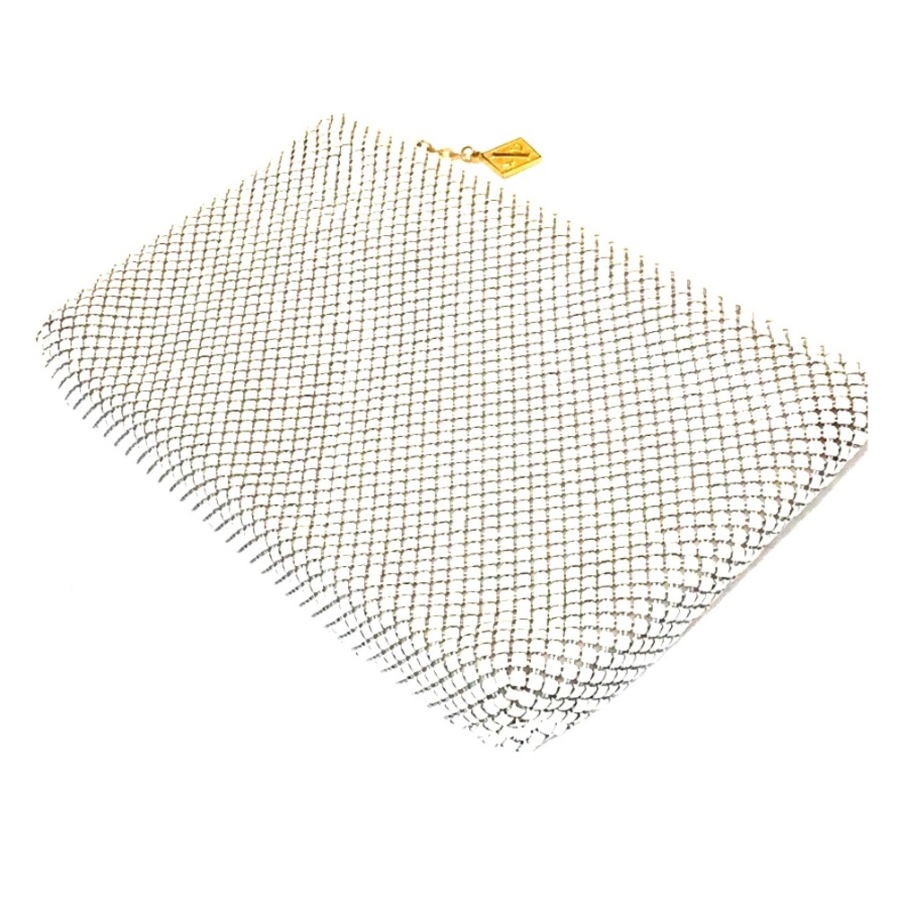 Vintage White Metal Mesh Whiting & Davis Clutch